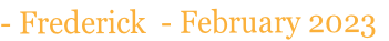 - Frederick  - February 2023
